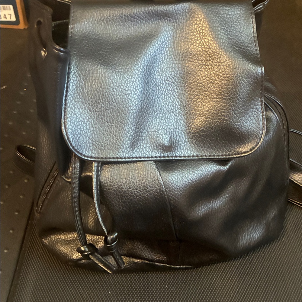 Black Leather Backpack